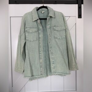 Women's Green Denim Jacket
